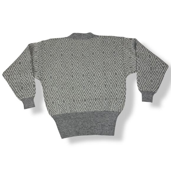 90's wool blend gray geometric knit sweater by ANGENIE - Picture 10 of 16